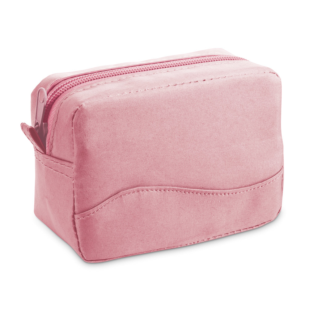Trousse de voyage publicitaire 1 poche microfibre Rose clair